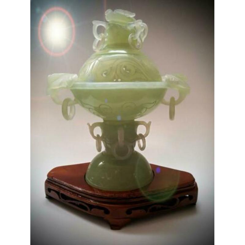 Jade Beeld Urn Wierookbrander Antiek Brush Washer