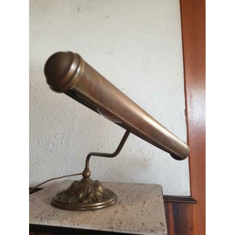 Koperen sfeervolle oude pianolamp