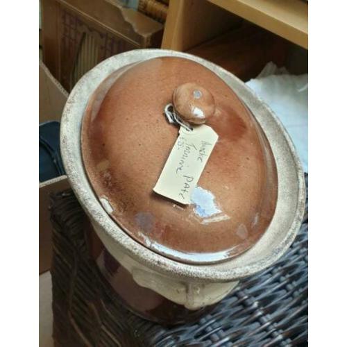 Grote Franse antieke paté schaal terrine 29 bij 21 cm l