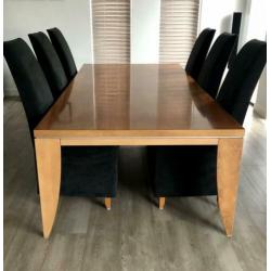 6 Pampus eettafel stoelen (zwart alcantara) Jan des Bouvrie