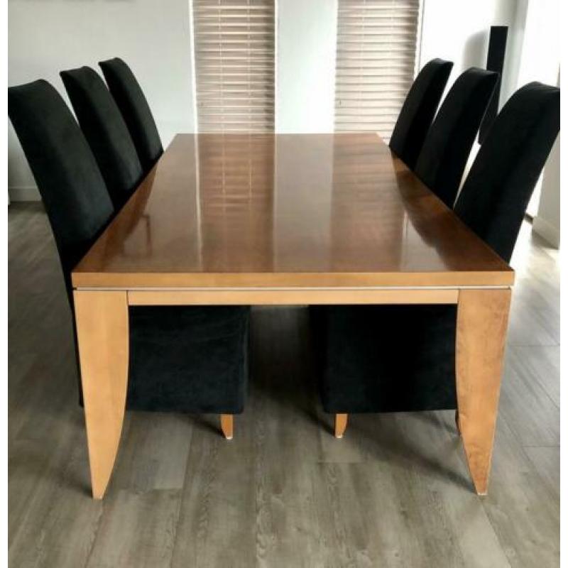 6 Pampus eettafel stoelen (zwart alcantara) Jan des Bouvrie