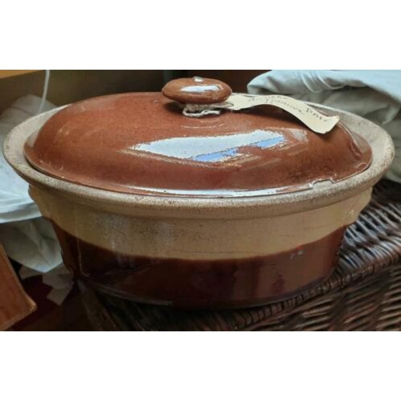Grote Franse antieke paté schaal terrine 29 bij 21 cm l