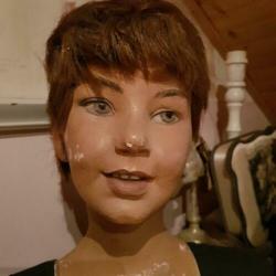 Antieke brocante gipsen hoofd