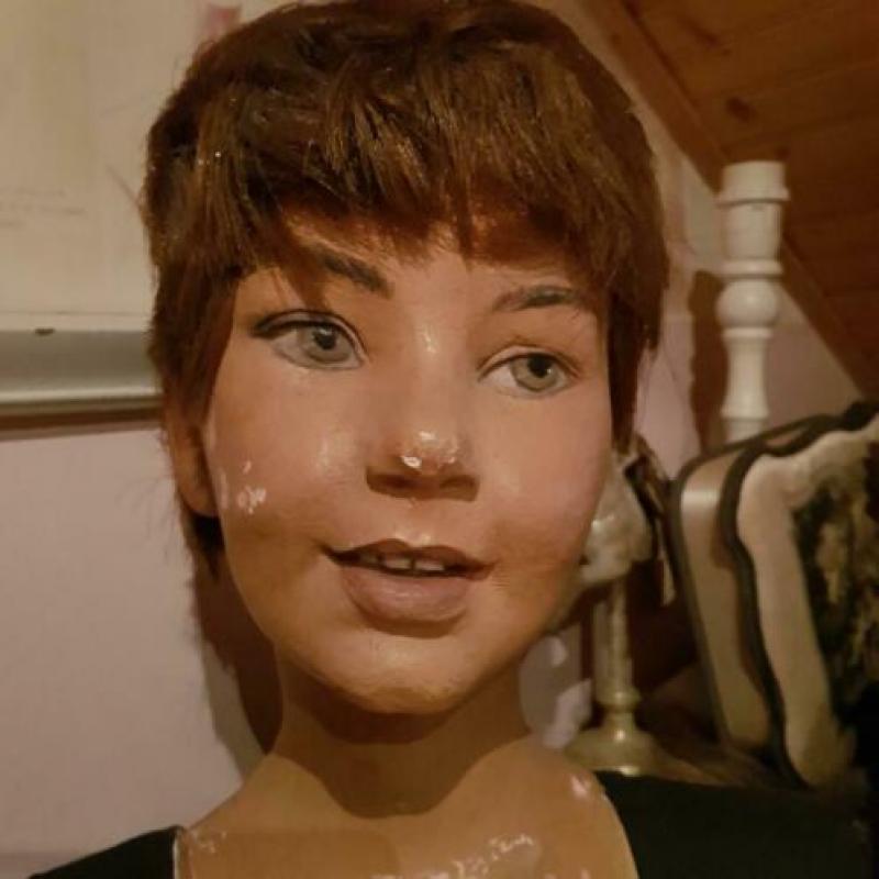 Antieke brocante gipsen hoofd