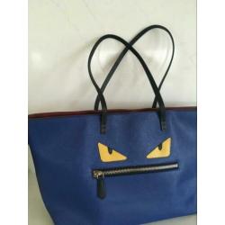 Fendi bag bugs tas blauw "ogen" groot model