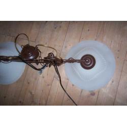 brons/bruin kleurige hanglamp voor boven eethoek