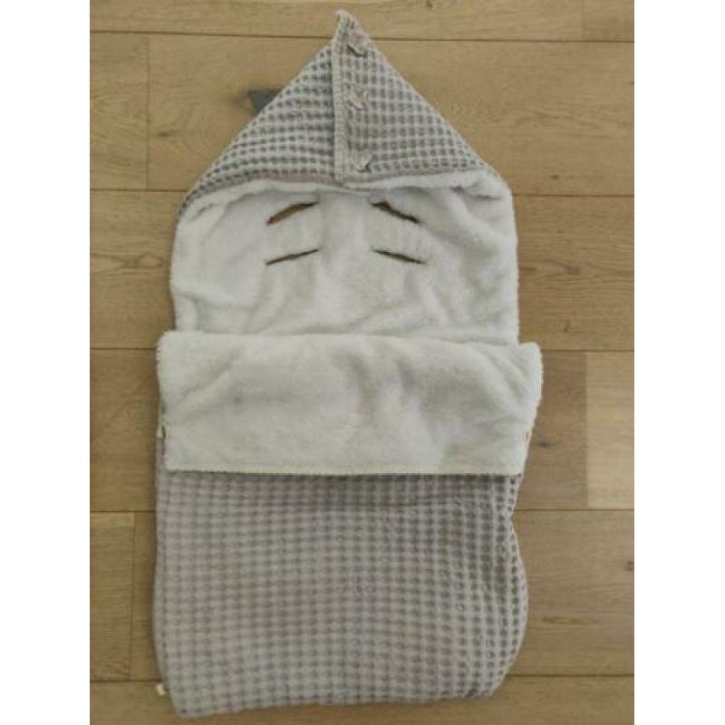 ZGAN Koeka voetenzak in wafel / teddy in licht grijs