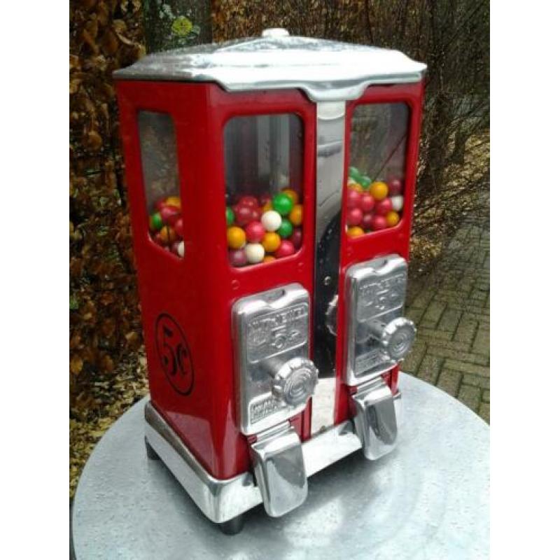 dubbele kauwgomballen pinda automaat vintage sixties fifties