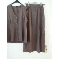 Rok + Gilet blouse bruin mt.36 (S) City Life Woman
