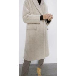 Zara beige bont jas mantel maat M nieuw faux fur