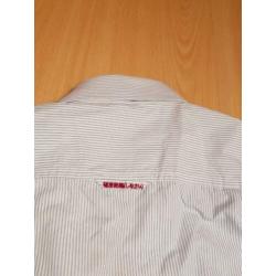 Superdry shirt, wit, blauwe pinstripe, mt M