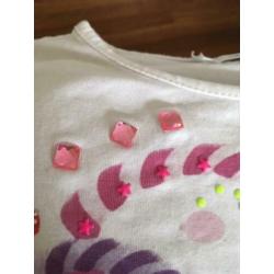 fun en fun shirt 110-116 met applicaties meisje