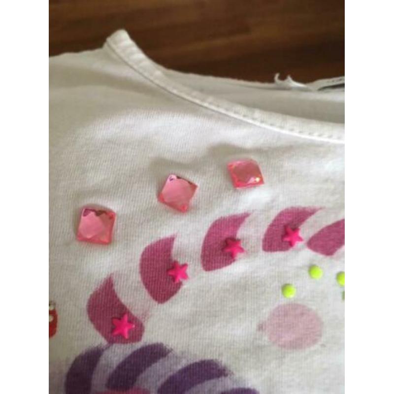 fun en fun shirt 110-116 met applicaties meisje