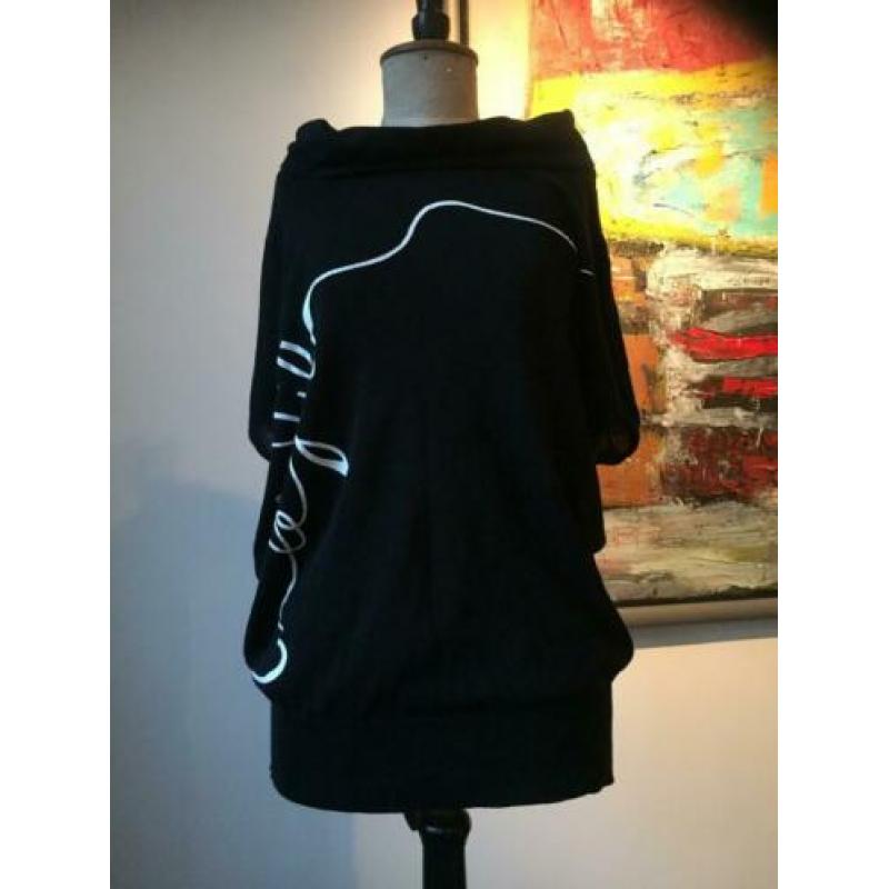 Sarah Pacini tuniek zwart wit print one size katoen Nieuw!