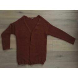 Gebreid vest kleur brique maat 42