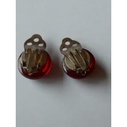 AANBIEDING vintage jaren 50 oorbellen glas steentjes