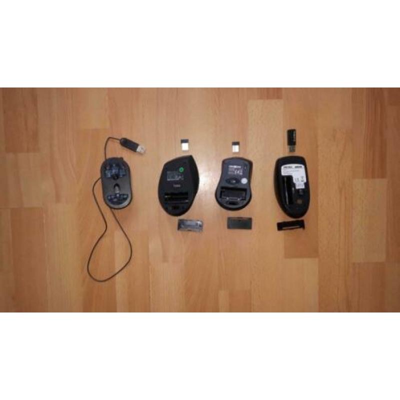 Muis opruiming! 3 x draadloze muis + 1 x bedraad (mini)