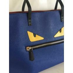 Fendi bag bugs tas blauw "ogen" groot model