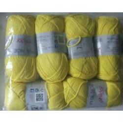 LOT 15: 6x 50gr Phildar geel haakgaren breigaren weven