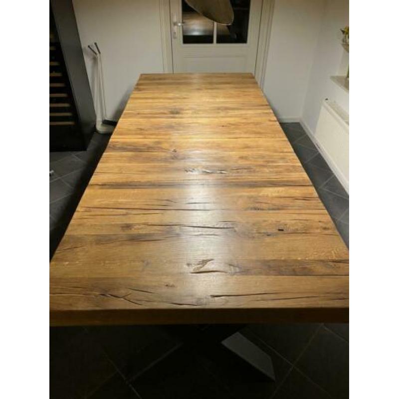 Eiken tafel planken over dwars minder dan 1/3 van de prijs!
