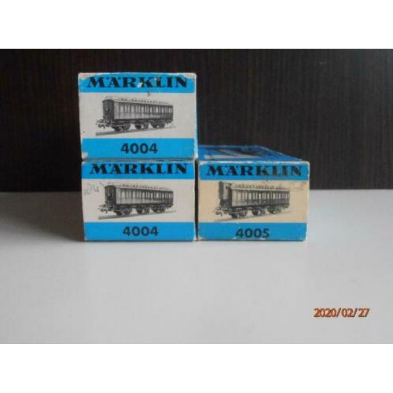 marklin 4004 4004 4005 3 compartimentrijtuigen donker blauw