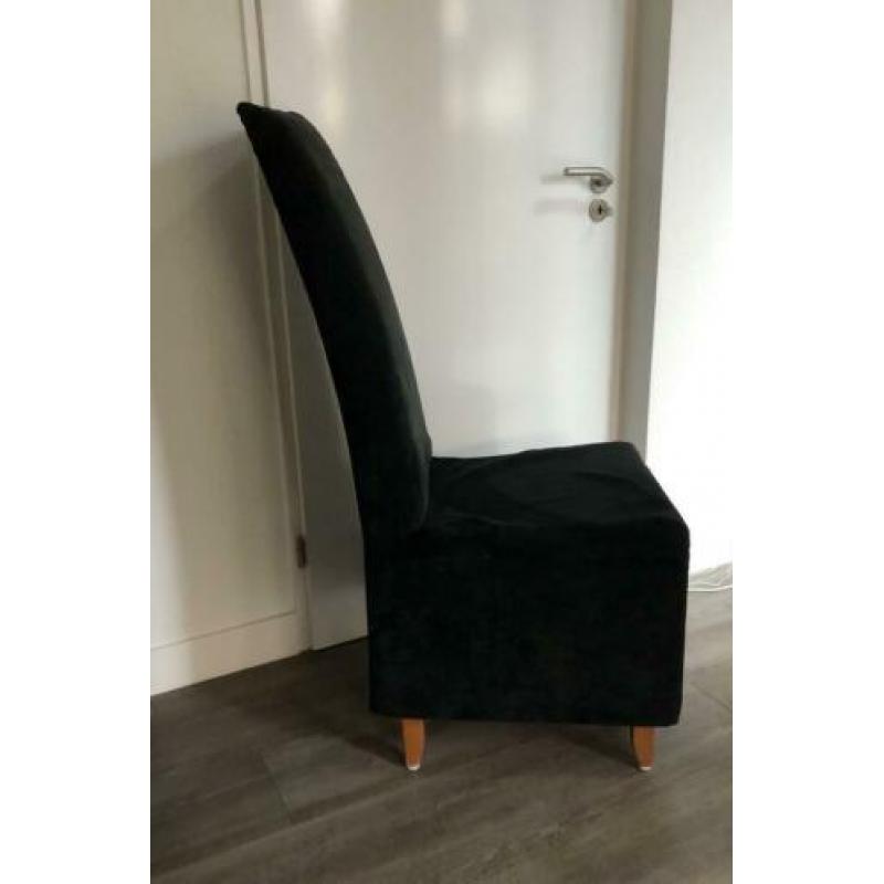 6 Pampus eettafel stoelen (zwart alcantara) Jan des Bouvrie