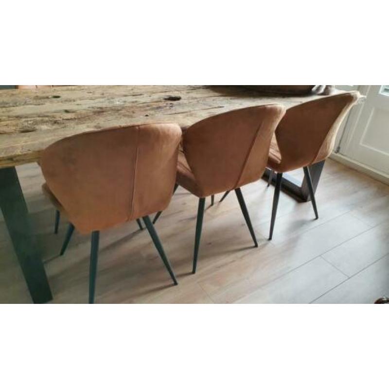 Eetkamer stoelen camel stof
