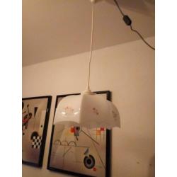 Vintage hanglamp van glas met decoratie.koopje 10 euro!??