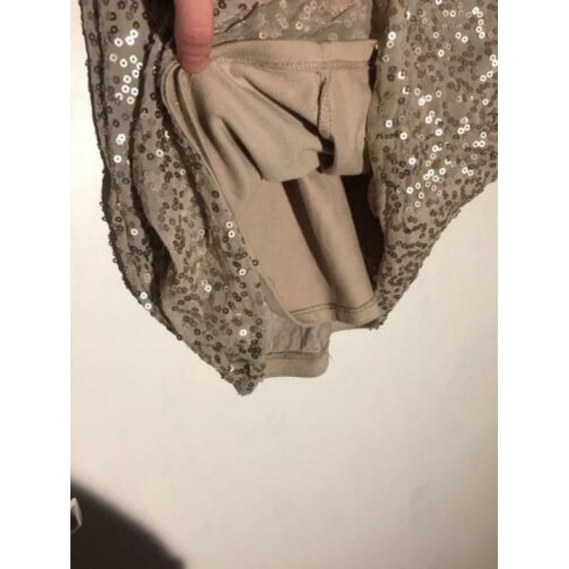Disco Pailletjes Retro Jurkje Beige Maat M/38/40
