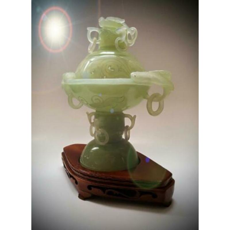 Jade Beeld Urn Wierookbrander Antiek Brush Washer