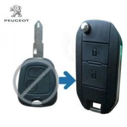 Klapsleutel voor Peugeot 106 205 206 306 405 2-knops