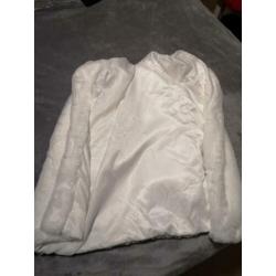 Jas winter herfst nep bond teddy wit