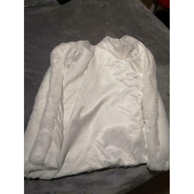 Jas winter herfst nep bond teddy wit