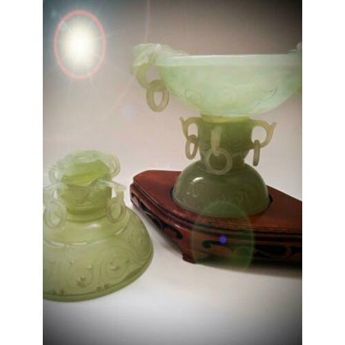 Jade Beeld Urn Wierookbrander Antiek Brush Washer