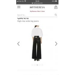 Ganni wide leg jeans 28/32 zwart nieuw