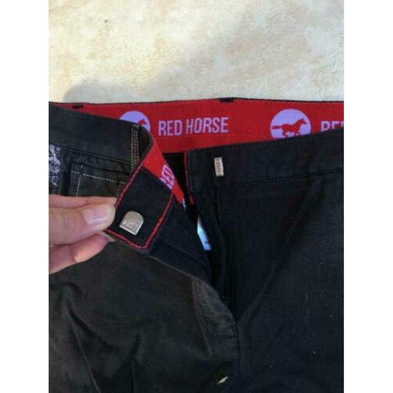 Zwart met roze red horse rijbroek maat 176