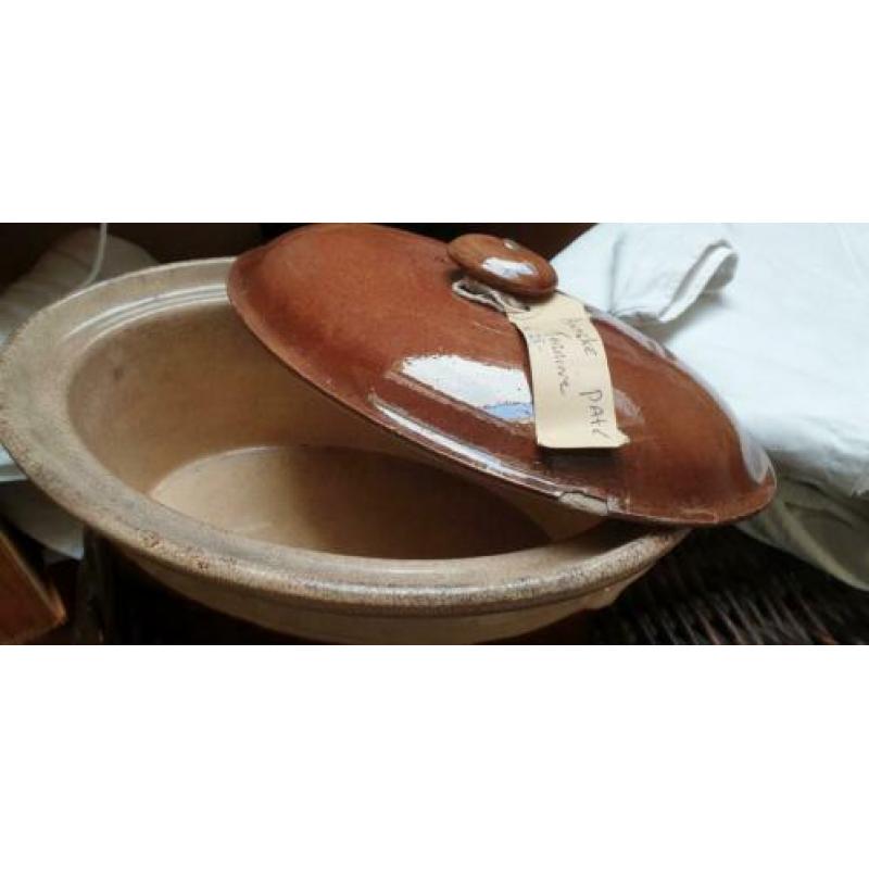 Grote Franse antieke paté schaal terrine 29 bij 21 cm l