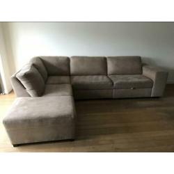Hoekbank beige bruin zand kleur lounge