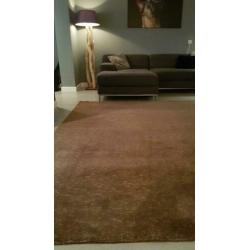 Vloerkleed 250x250 handgeknoopt wol choco/taupe nieuw!
