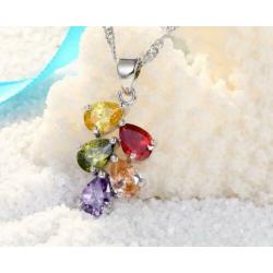 925 Sterling Zilveren Set Kleuren Zirkonia Nieuw