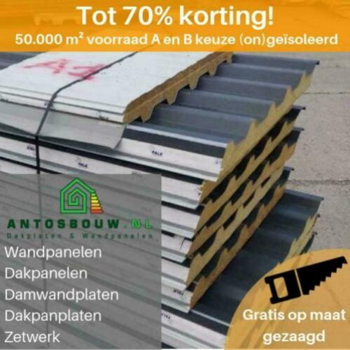 Opruimactie! Geisoleerde Dakpanelen vanaf €5 /m2