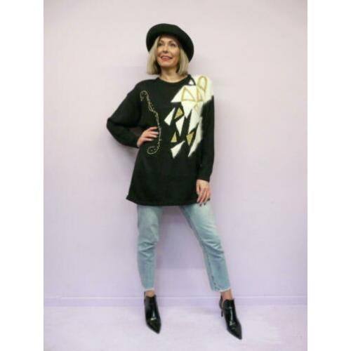 *Abfab Vintage 80's Trui met Angora XL*