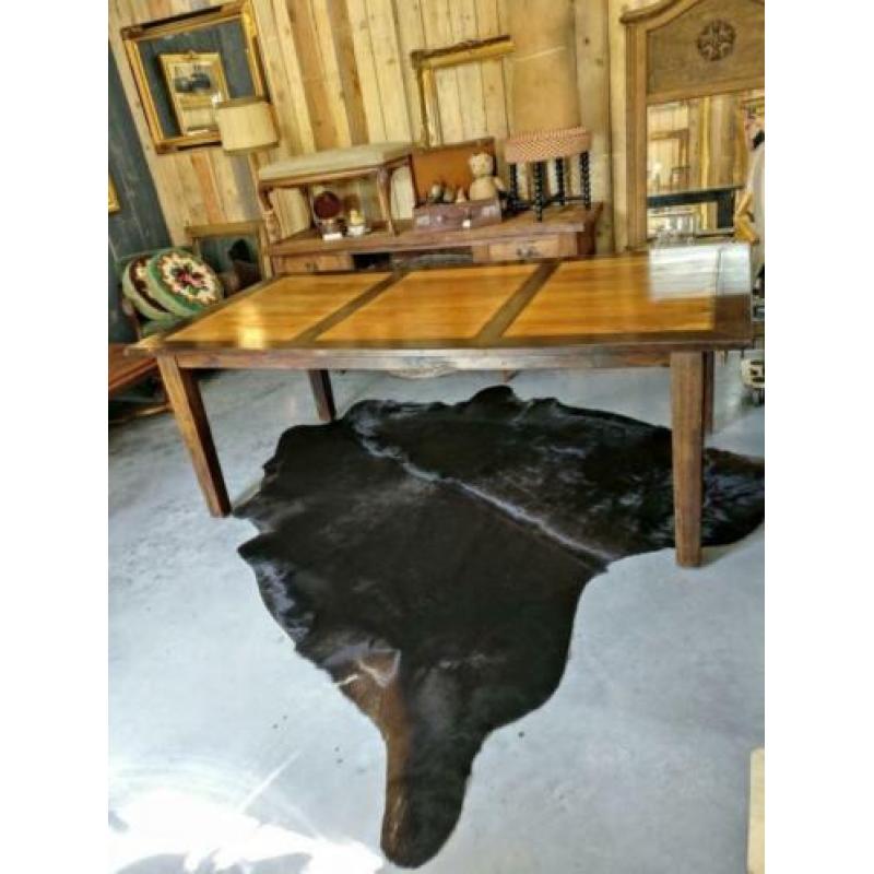 tafel in old recyclage teak met dik blad