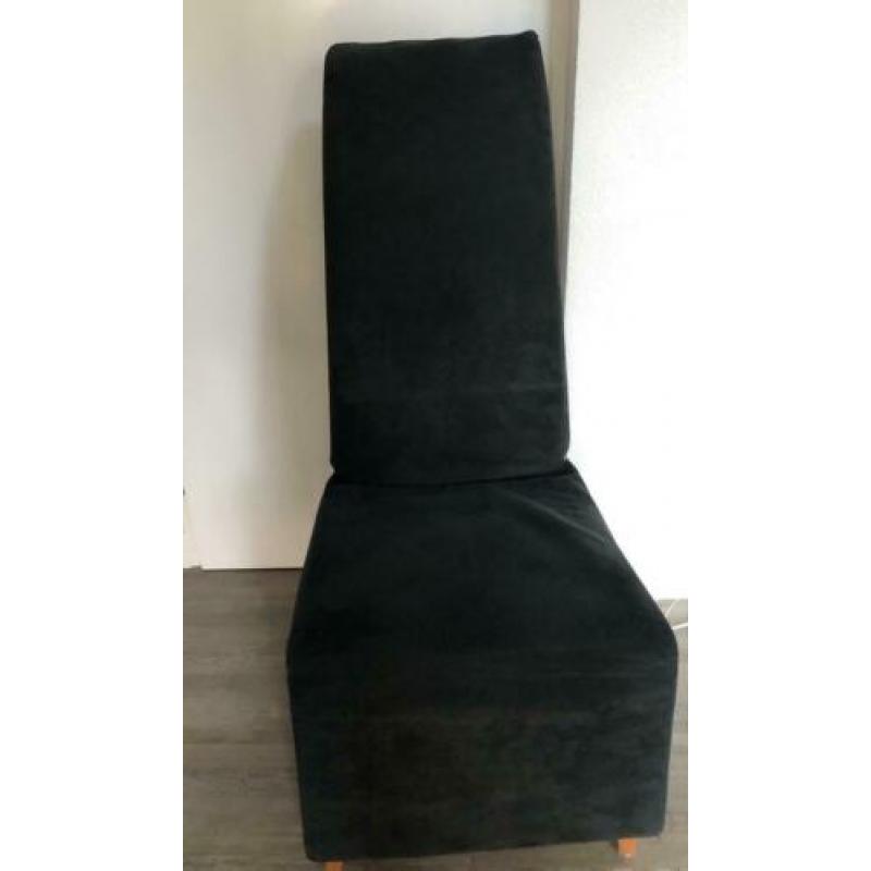 6 Pampus eettafel stoelen (zwart alcantara) Jan des Bouvrie