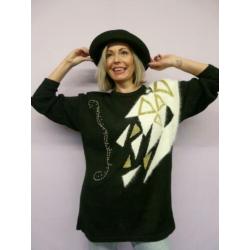 *Abfab Vintage 80's Trui met Angora XL*