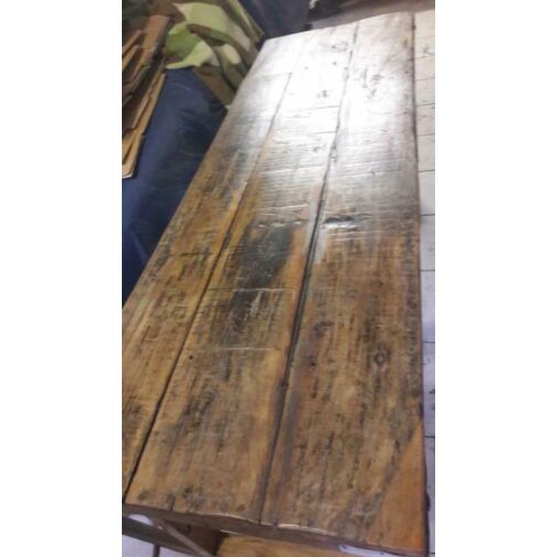 oude stoere markttafel smalle tafel