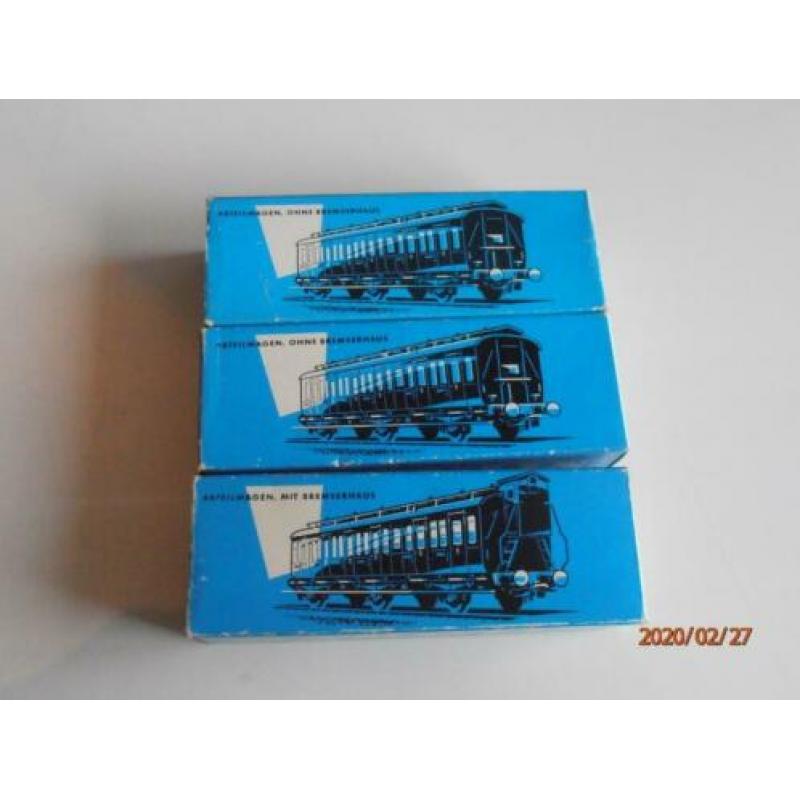 marklin 4004 4004 4005 3 compartimentrijtuigen donker blauw