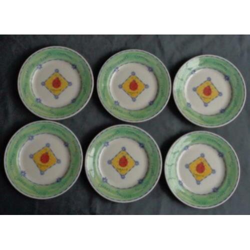 CHURCHILL FRIENDLY CREEPY CRAWLIES 6x ontbijtbord 21cm bord
