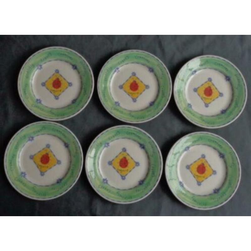CHURCHILL FRIENDLY CREEPY CRAWLIES 6x ontbijtbord 21cm bord