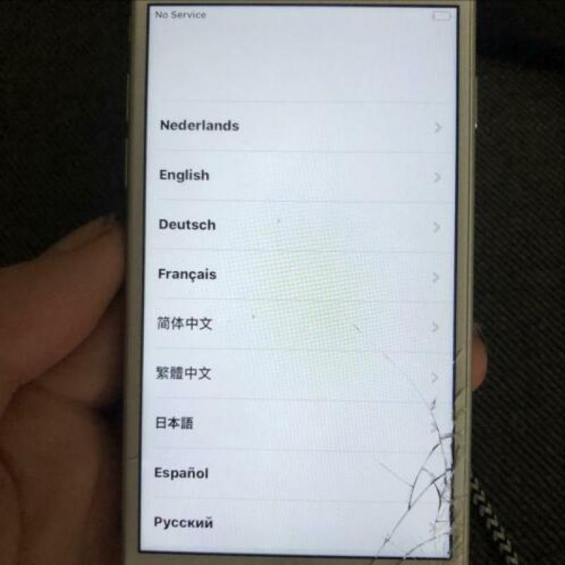 iPhone 7 met kleine barst in het scherm